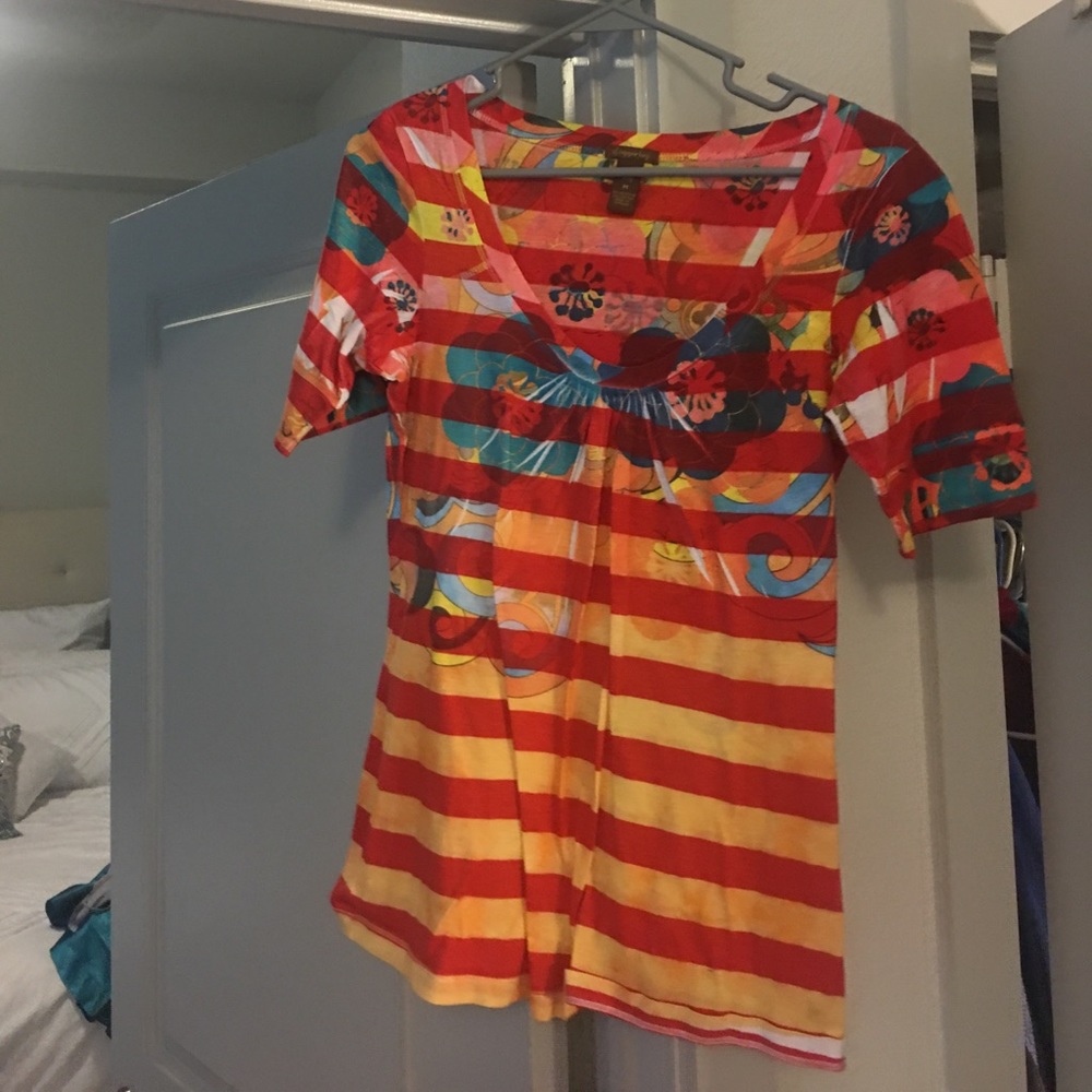 Striped & flowered top