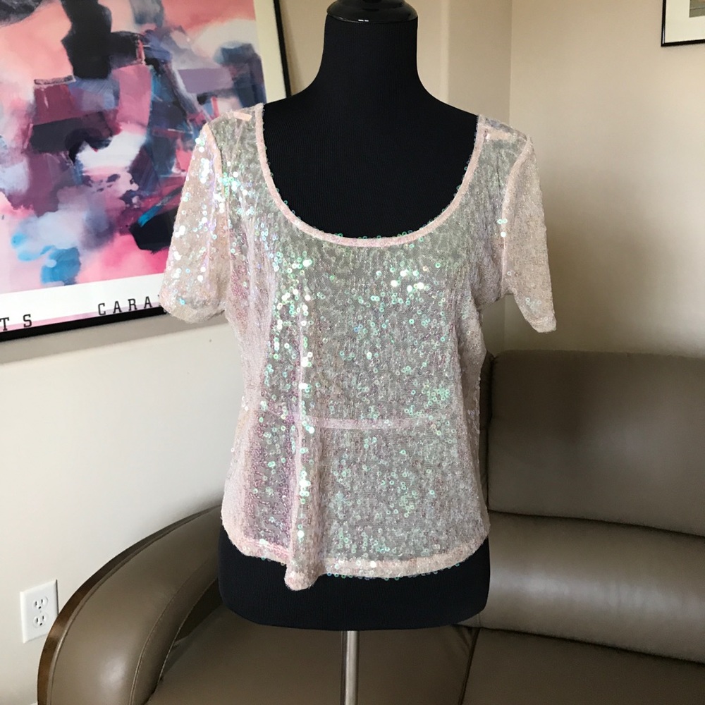 Sequined crop top