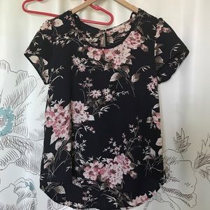 Navy blue floral Top