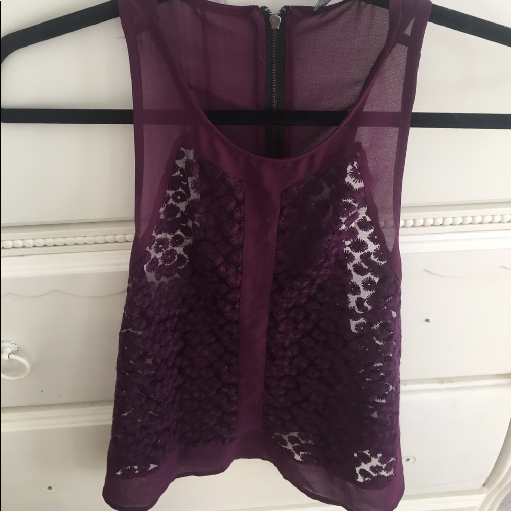 Sheer purple blouse