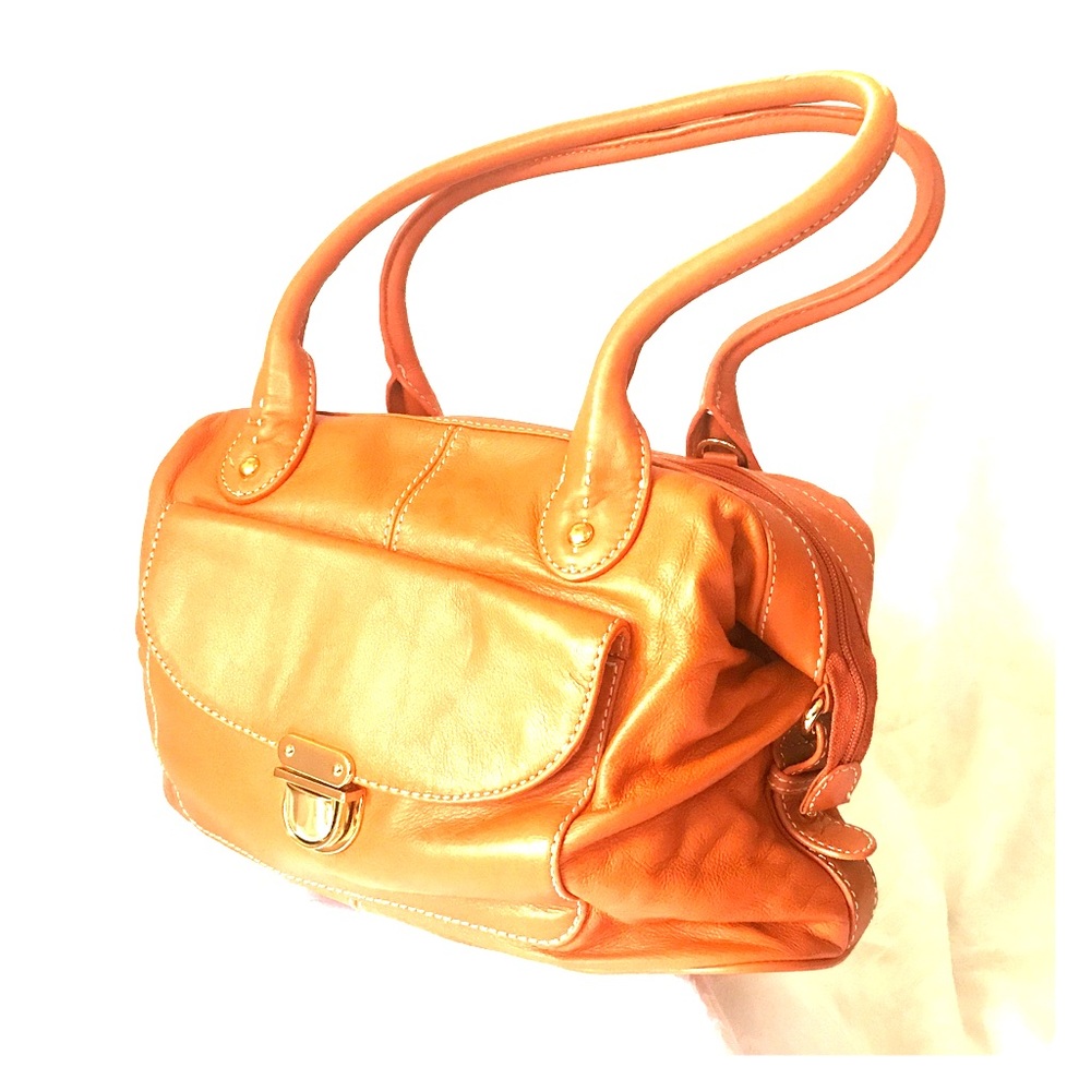 Barr+Barr orange satchel/cross-body bag, 16x9x8