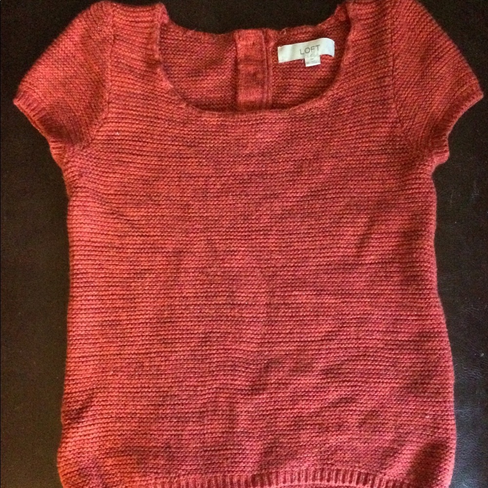 cap sleeve sweater with back buttons