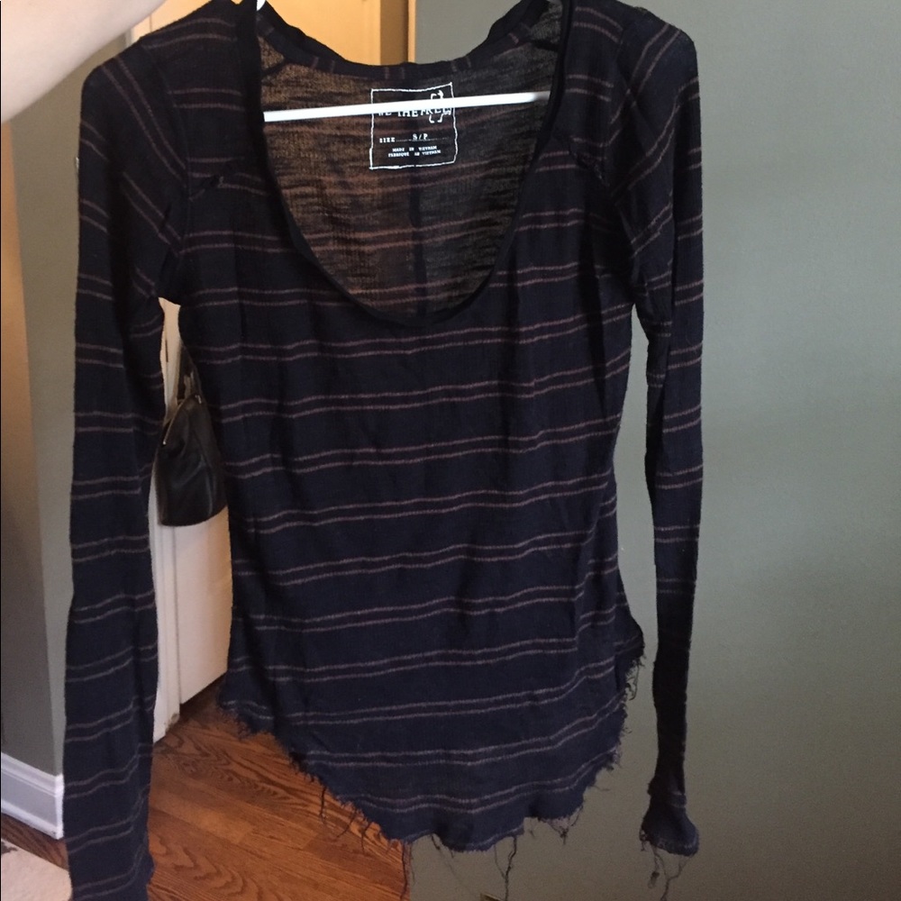 Black striped Free People Top