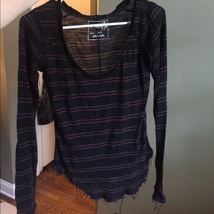 Black striped Free People Top