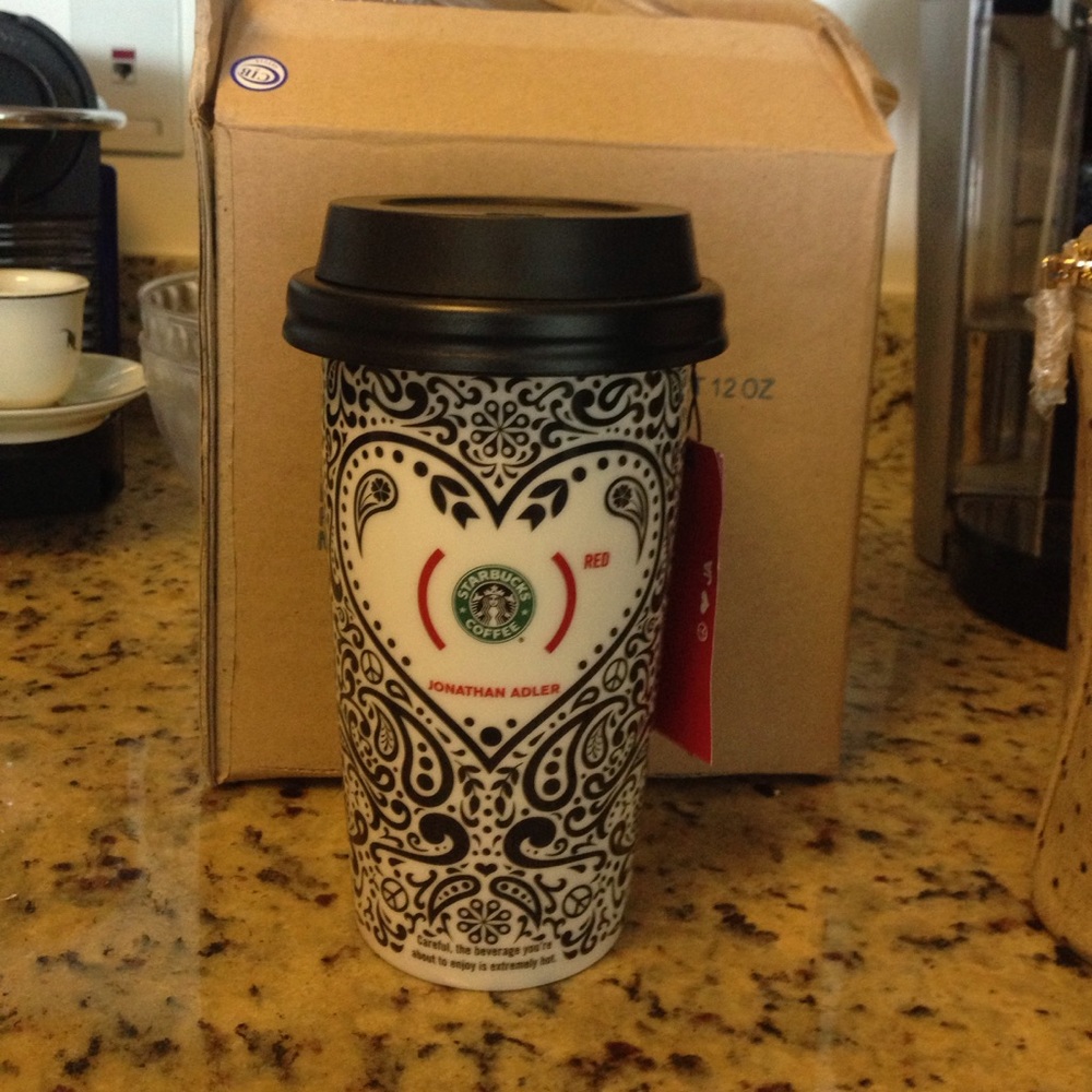 NWT Starbucks Jonathan Adler red artist mug