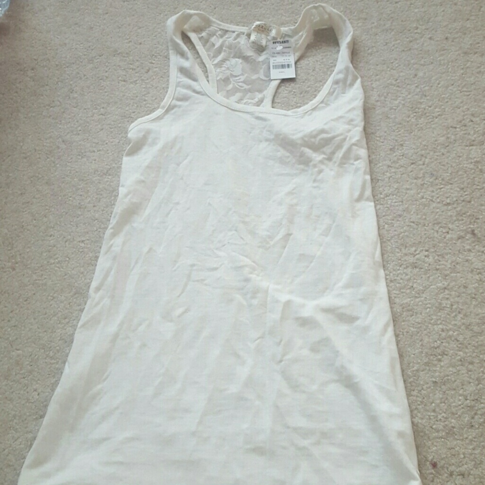 Lace back tank top