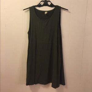 Faux suede olive green dress