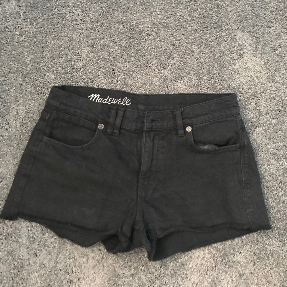 Madewell black denim shorts