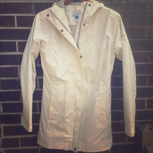 Stylish Cream Columbia Sportswear Rain Jacket