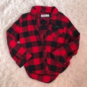 NWOT Girls Abercrombie and fitch plaid top sz 3/4T