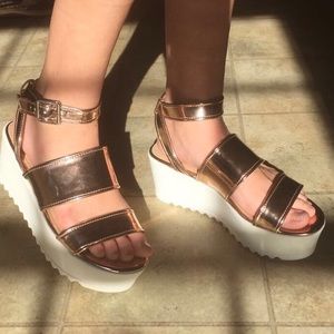 rose gold steve madden platform shoes