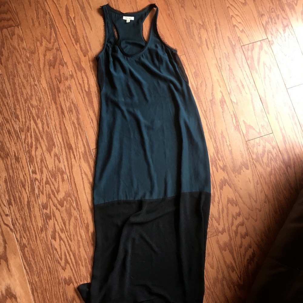 Navy Dress with Sheer Black Details