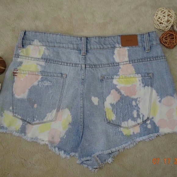 BDG Blue Dyed Shorts - Picture 2 of 5