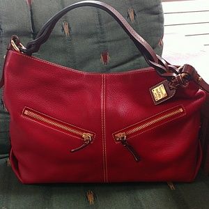 Authentic Dooney & Bourke Red Pebble Leather Bag