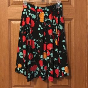 Lularoe Black Floral Madison Skirt