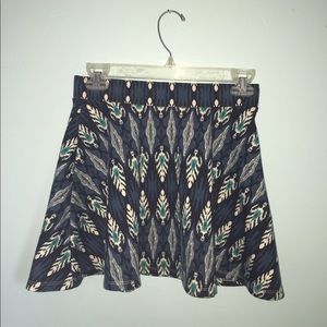 Blue printed skater skirt