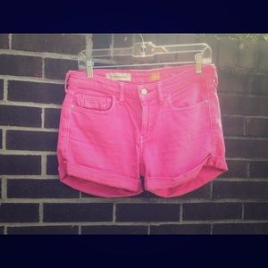 Pink super-comfort denim shorts, Anthropologie