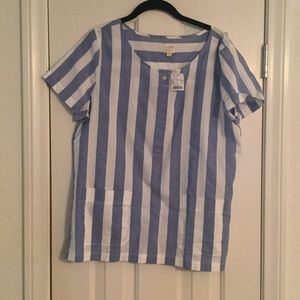NWT Striped Pocket Tee