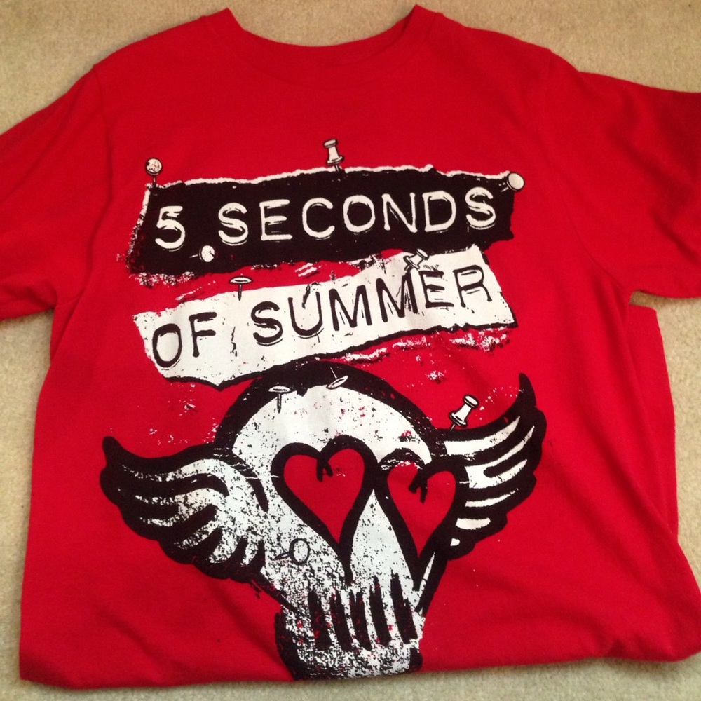 Red 5 seconds of summer shirt
