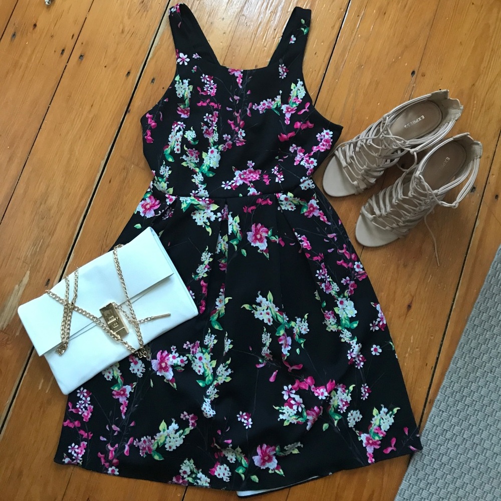 Floral fit and flare dress