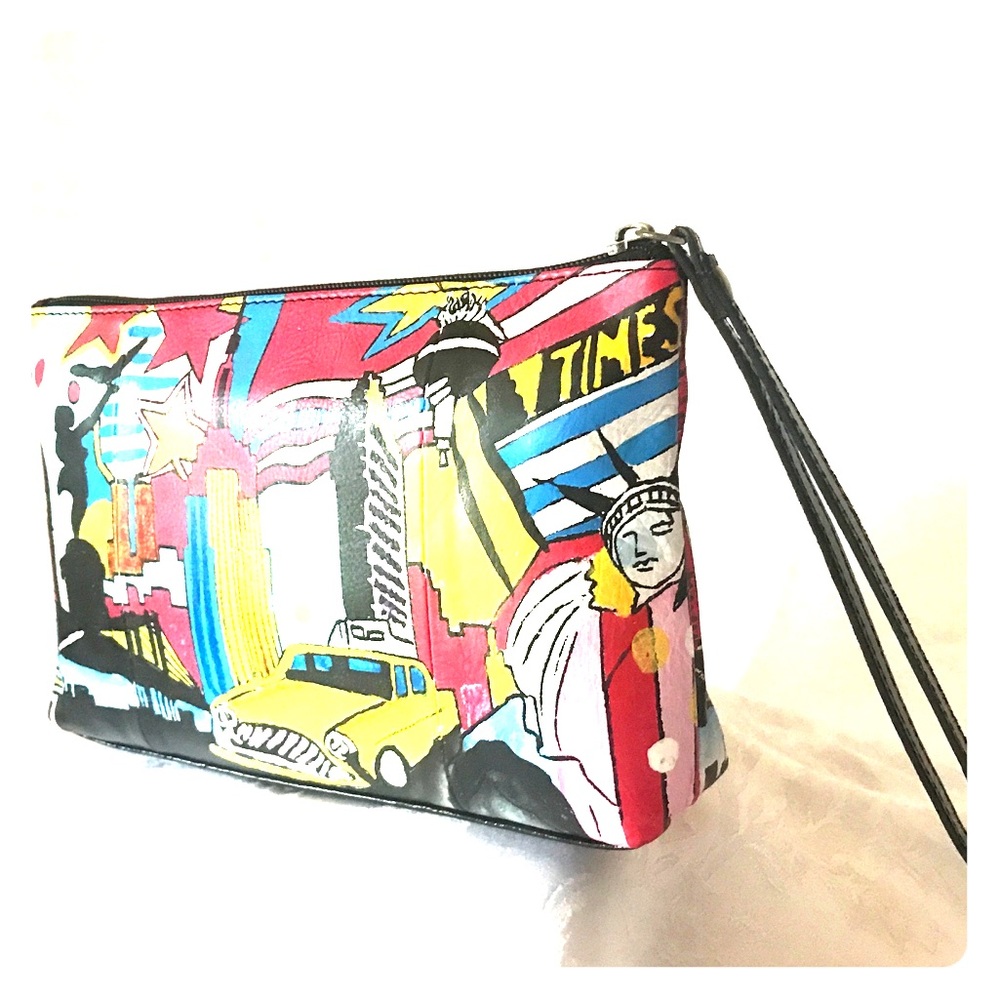 Handpainted New York themed clutch by Sharif