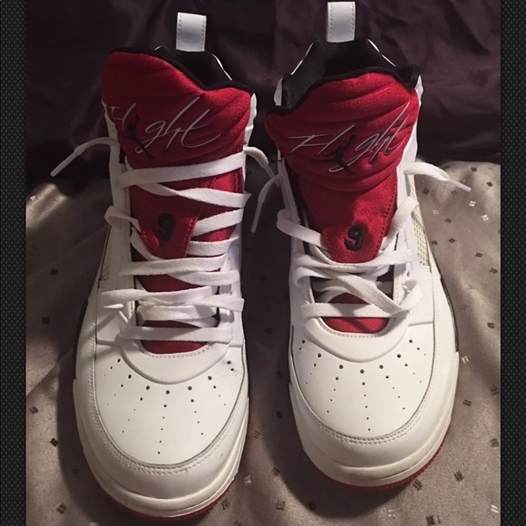 Jordan Flight Air Men Shoes Red White Black Sz 13 - Picture 1 of 8