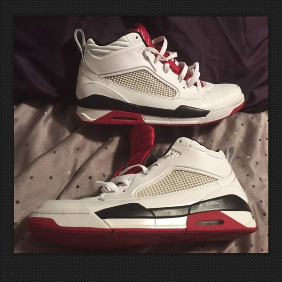 Jordan Flight Air Men Shoes Red White Black Sz 13 - Picture 2 of 8