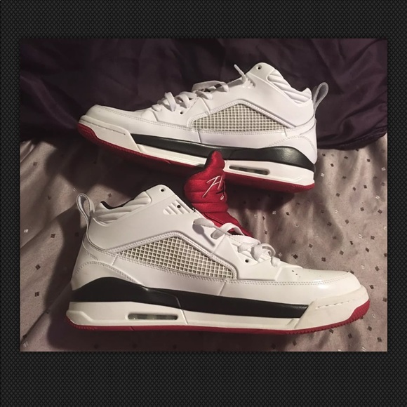 Jordan Flight Air Men Shoes Red White Black Sz 13 - Picture 3 of 8