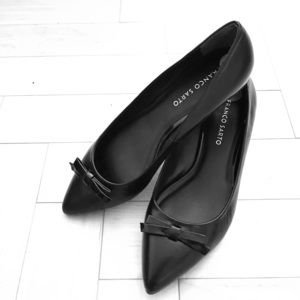 Black Franco Sarto pointy small wedge heels