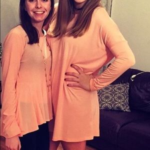 Long sleeve pink Piko dress