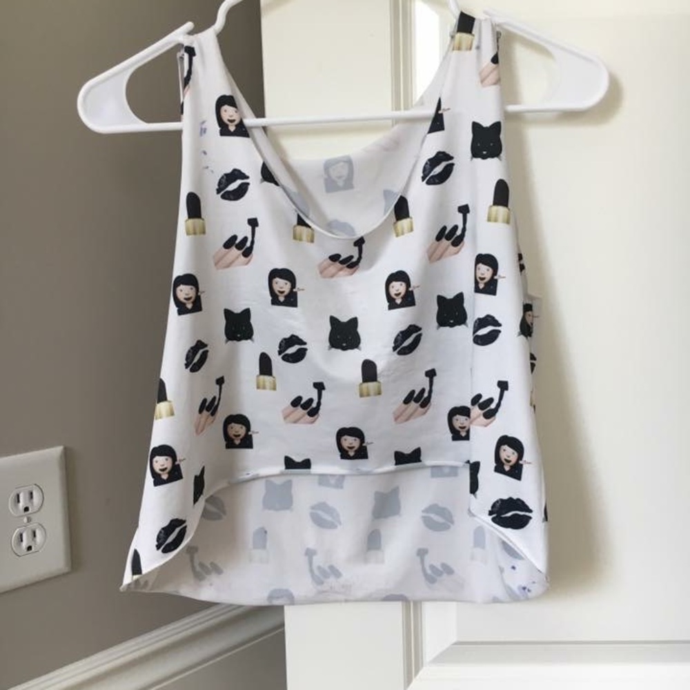 Black Emoji Crop Tank