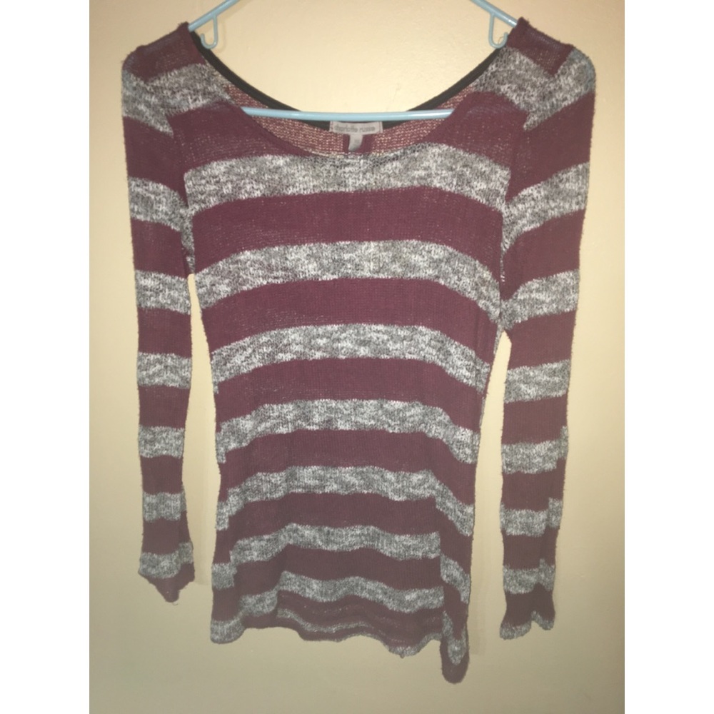 Red and grey stripes shirt