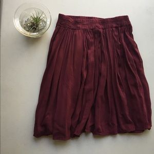 burgundy mini skirt