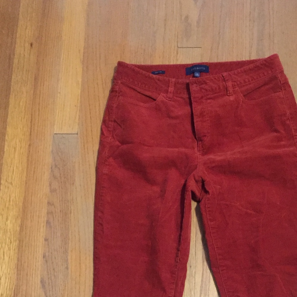 Talbots red corduroy pants size 10