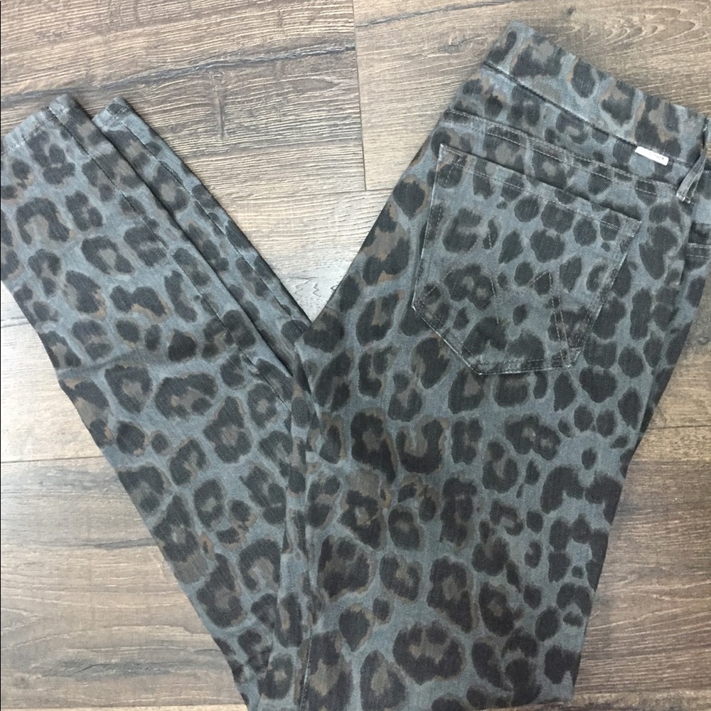MOTHER Gray Leopard : Skinny Jeans