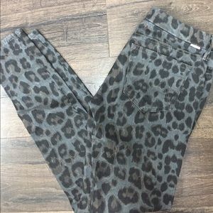 MOTHER Gray Leopard : Skinny Jeans