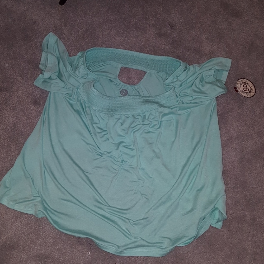 Off the shoulder shirt/teal