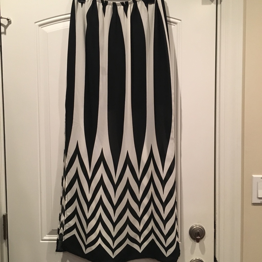 Black and White Sheer Maxi Skirt