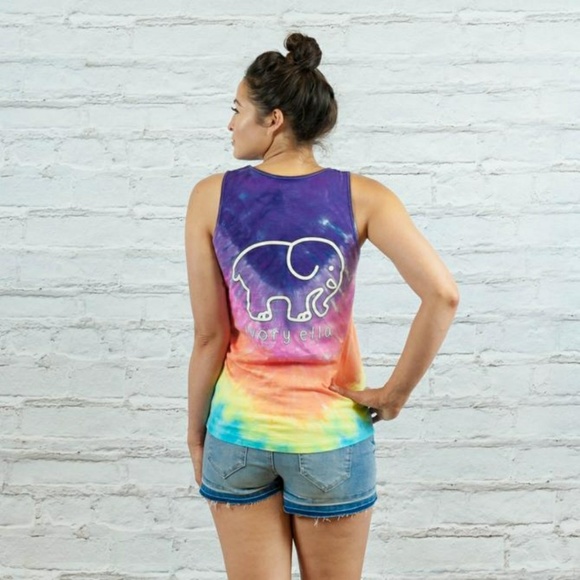 🔴SOLD🔴 Ivory Ella rainbow burst tie-dye tank - Picture 2 of 8