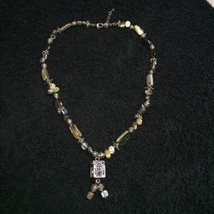 Abalone beaded necklace with locket box