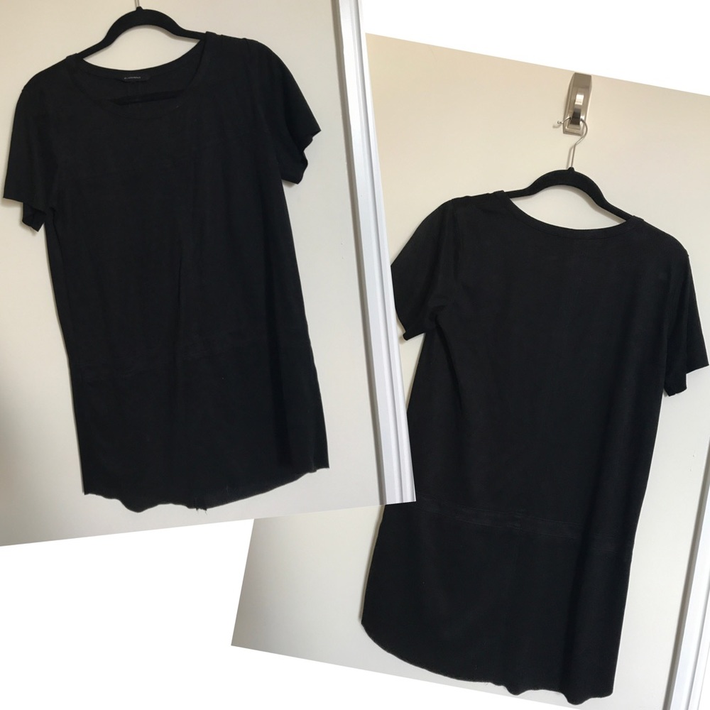 Vegan suede shift dress