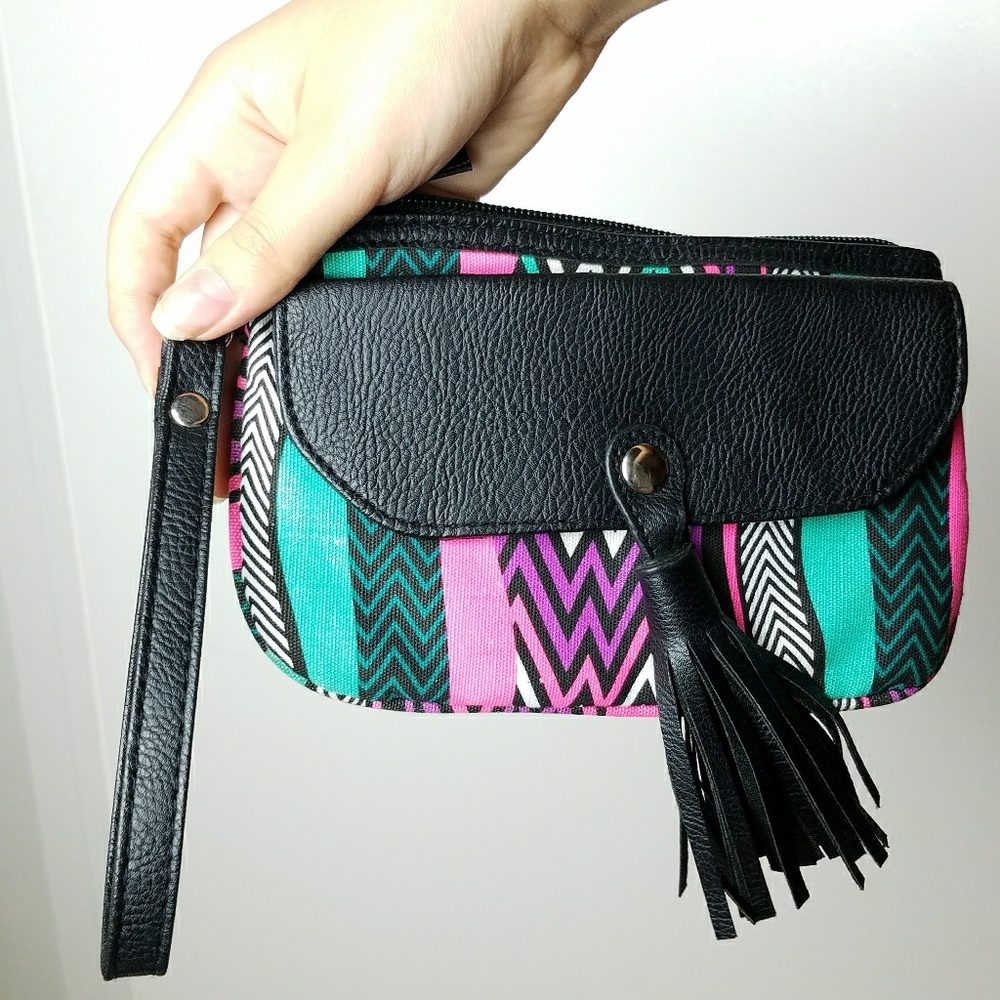 A cute patterned wristlet!