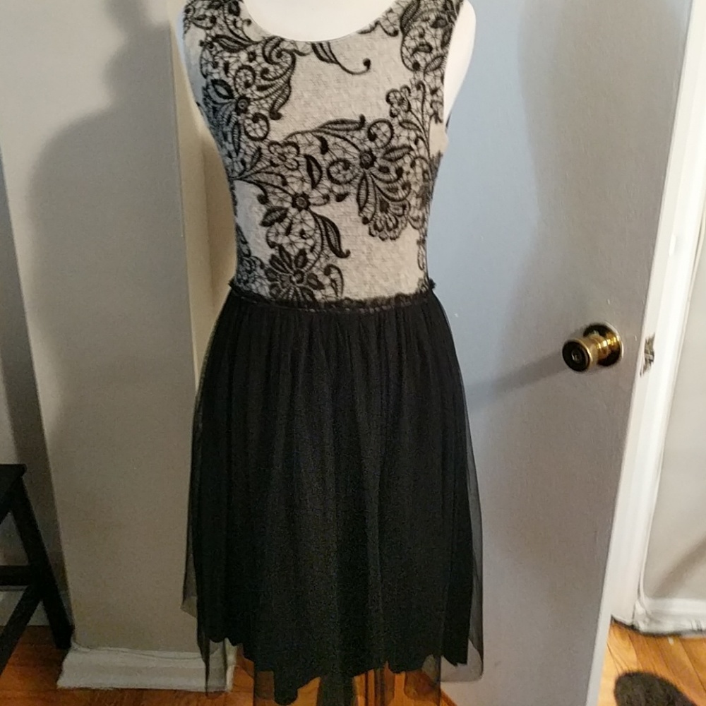 Black dress with tulle bottom