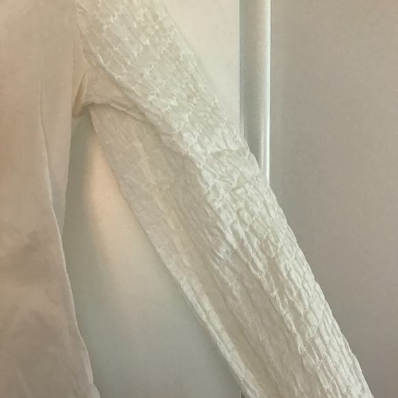 White Button Down Blouse with Arm Detailing - Picture 2 of 4