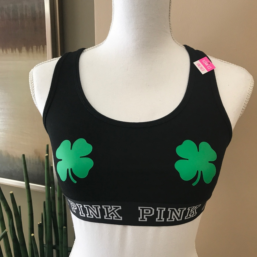 Victoria's Secret PINK 4 Leaf Clover Sports Bra S