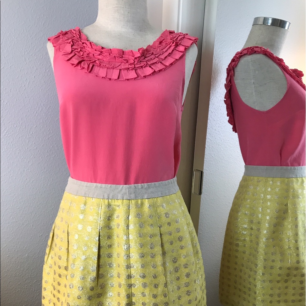 Silk TIBI ruffle collar top