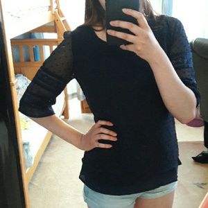 Blue sheer half sleeve