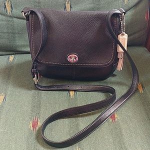 Classic Authentic black Pebble leather Coach bag