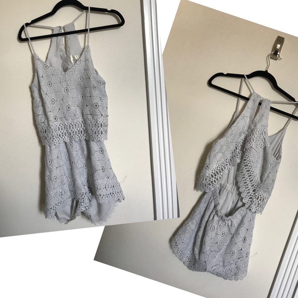 JOA white lace romper