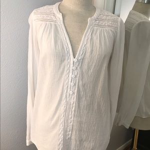 DVF linen crochet top size 4